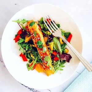 Sweet Chilli Salmon With Lime & Coriander Salad